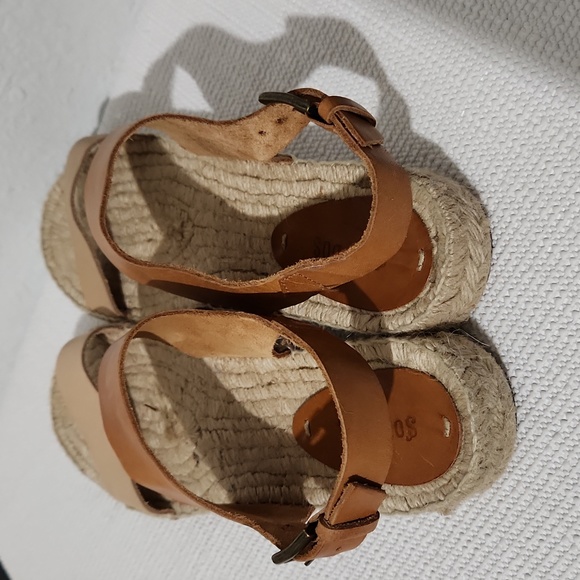 Soludos Espadrilles leather Flatform Two Tone sandals - Picture 4 of 12